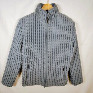 Gallery Women's Medium Quilted Sea‎ Blue Full Zipper Jacket